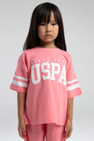 U.S. Polo Assn. Kız Çocuk Pembe Bermuda Takım Us2091-c-v2 Pembe
