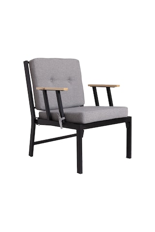 Koza Home Mist Gri Tek Kişilik Bahçe Koltuğu Siyah İskelet 6003 Gri