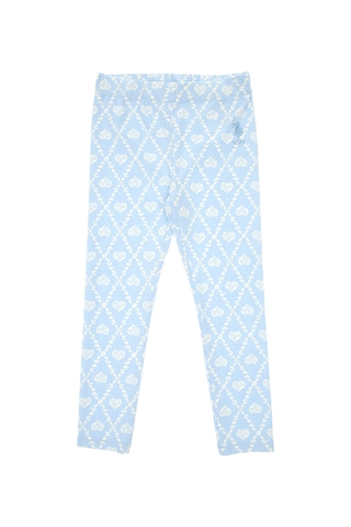 U.S. Polo Assn. Kız Çocuk Açık Mavi Kalp Desenli İnterlok Eşofman Altı 50306278-VR003