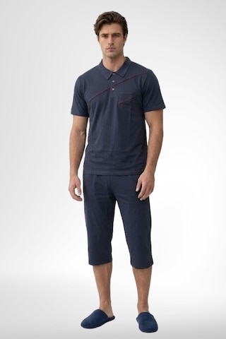 Mecit Pijama Mecit 4007 Antrasit %100 Pamuk Büyük Beden Kapri Erkek Pijama Takımı