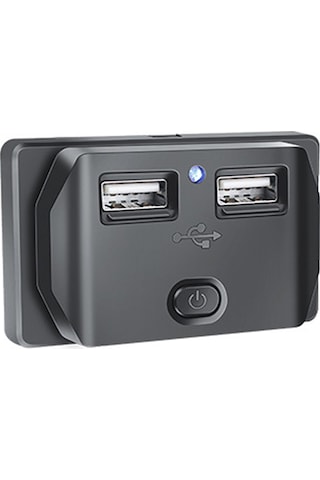 Mufunye Araç Usb Şarj Cihazı 3.1a Çift Portlu, Hızlı Şarj, Açma-kapama Düğmesi, Çoklu Koruma, Otomatik Kapaklı, Araba-motosiklet-gemi Uyumlu Mavi Işık