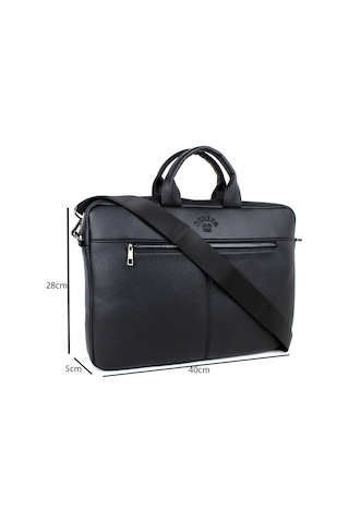 Siyah Omuz Askılı Dosya Evrak 15.6 İnc Laptop ve Evrak Çantası Siyah