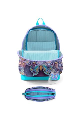 Coral High Okul Sırt Çantası Ve Kalemlik Seti - Pastel Renkli Kelebek Desenli Kız Çocuk Setygn33206c