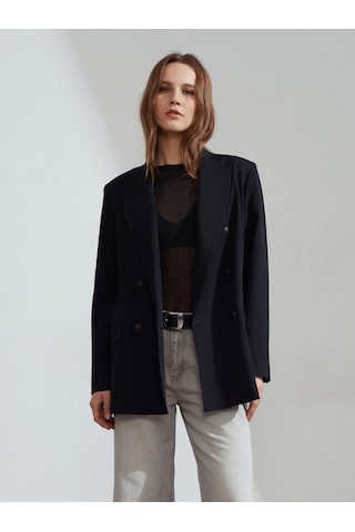 Dilvin 60784 Kruvaze Blazer Ceket-siyah Siyah