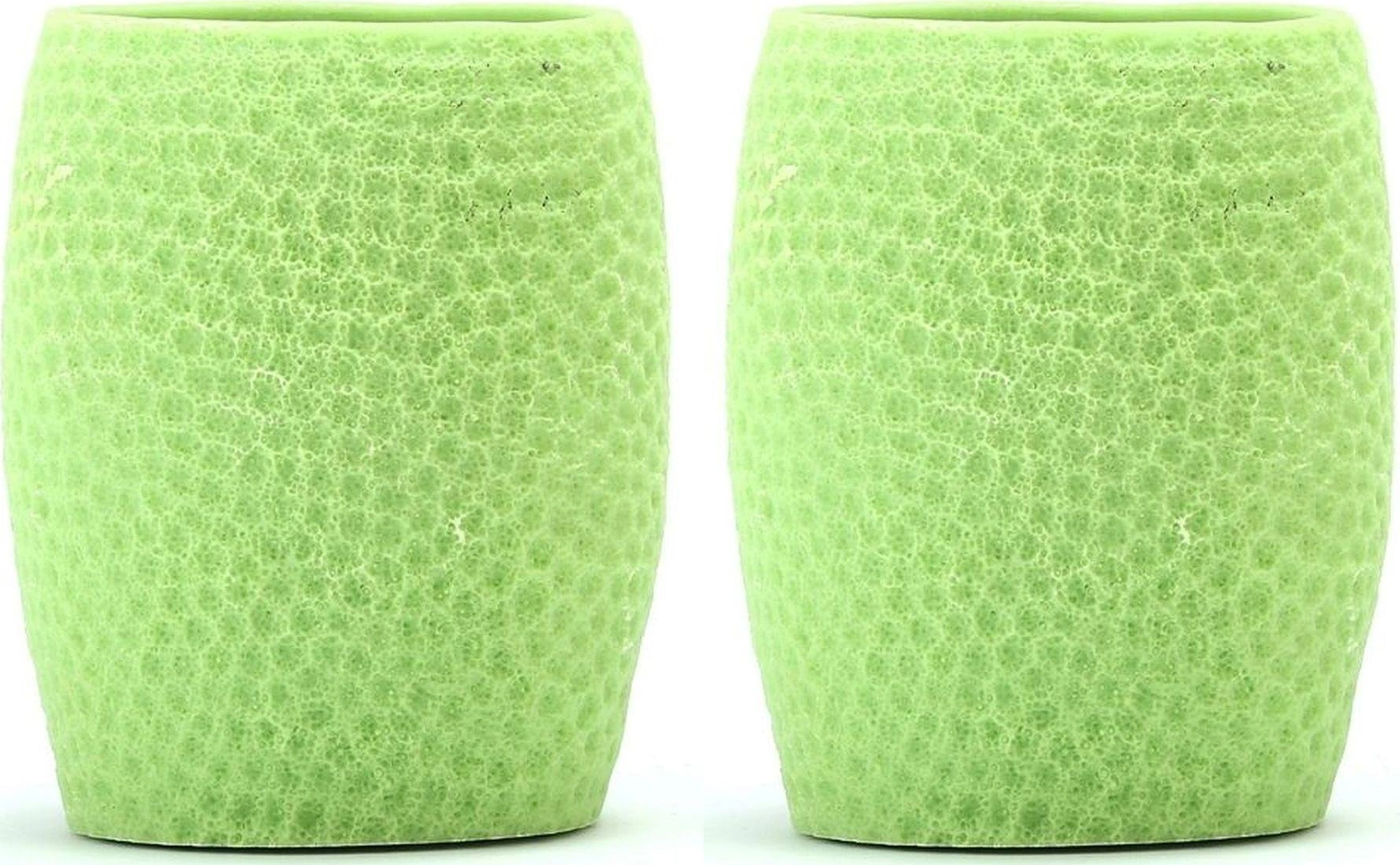 2 Adet Diş Fırçalık,macunluk Yeşil Petek Desenli Poliresin 8x8x10cm 400ml Banyo Seti Çok Renkli