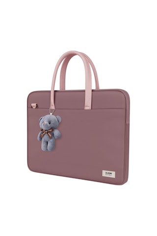 Yifomall 14 İnç Nylon Dikişli Bilgisayar Çantası - Hafif, Dayanıklı, Şok Emici, Geniş Kapasiteli, Pudra Rengi Pembe