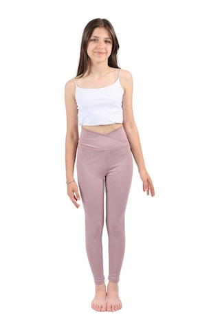 Erdem Kıds Kız Çocuk Yüksek Bel Kruvaze Kemer, Koşu, Yürüyüş, Casual, Spor, Atletik, Egzersiz, Fittness Tayt Lila Lila