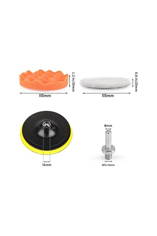 Telvesse Pasta Cila Polisaj Parlatma Pedi Seti 115mm 11 Parça Oto Parlatıcı Pedleri Otomotiv Parlatma Matkap Uyumlu P