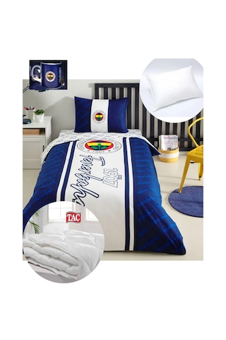 Taç Lisanslı Fenerbahçe 1907 Glow Tek Kişilik Pamuk Nevresim Takı