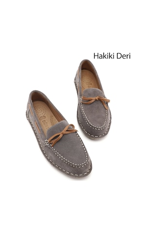 Gönderi(R) Gönderi R Kadın Vizon Süet Fiyonklu Rok Hakiki Deri Comfort Loafer Dyza55945139