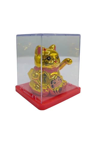 Maneki Neko El Sallayan Mini Şans Kedisi Gold Solar Güneş Enerjili 5x5cm S3gld03