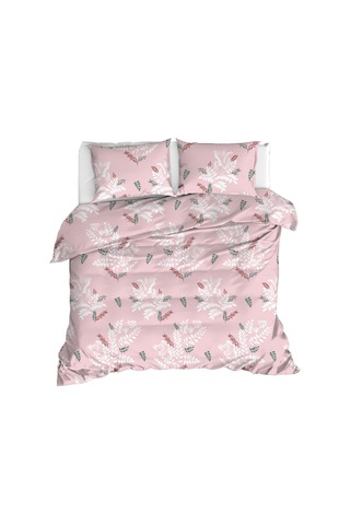 Çift Kişilik Pamuklu Nevresim Takımı 4 Parça Fiorerose Desen Pembe / Yumuşak Dokulu Pembe