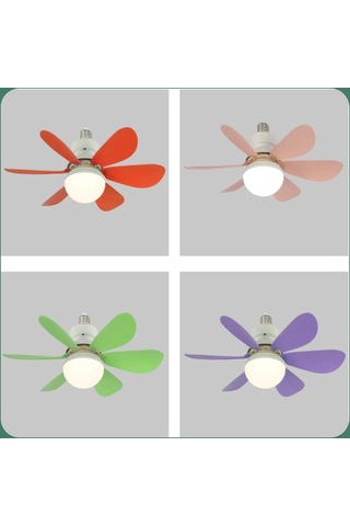 Hallow E27 Üç Renkli Karartma Ev Yatak Odası Çocuk Fanı