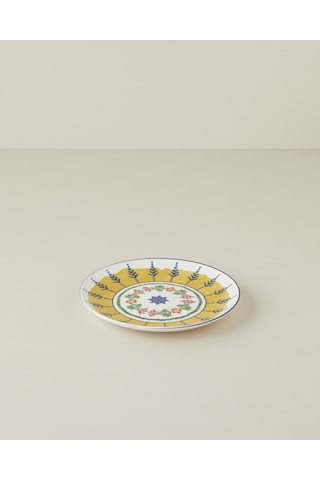 Talavera Glow Porselen Pasta Tabağı 21 Cm Beyaz - Lacivert