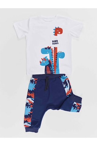 Denokids Dino Dudes Erkek Çocuk T-shirt Kapri Şort Takım