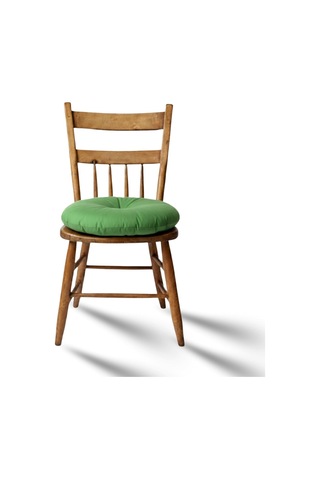 Pofidik Yuvarlak Sandalye Minderi Su Yağ İtici Yumuşak Dolgulu Minder Mutfak Balkon Bahçe 38 Cm Yeşil Çok Renkli