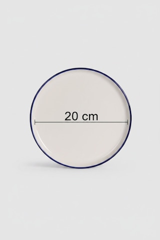 6'lı Toledo Pasta Tabağı 20cm Rim Lacivert Rinart Krem 6'lı Toledo Pasta Tabağı 20cm Rim Lacivert Rinart Krem
