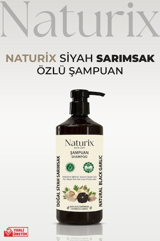 Naturix Saç Dökülmesine Karşı Tuzsuz Siyah Sarımsak Şampuan 600 ML