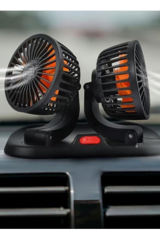 Çift Başlı Araç İçi Vantilatör 12v Çakmak Girişli Ayarlanabilir Oto Fan