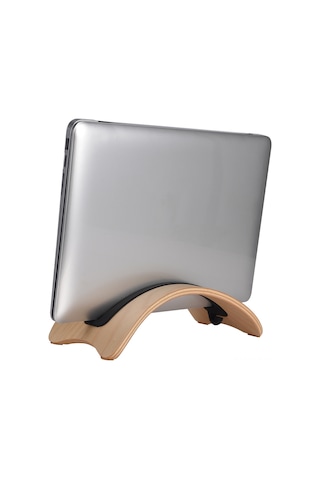 Xindoker Samdı Ahşap Dikey Dizüstü Bilgisayar Standı -  Macbook Uyumlu Pro İçin Şık Ve Ergonomik Tasarım, Huş Ağacı
