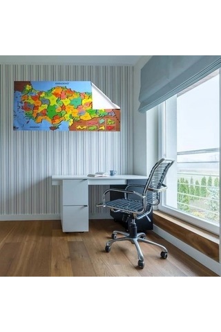 Renkli Türkiye Haritası Manyetik Yapıştırıcı Gerektirmeyen Duvar Stickerı 118 Cm 56 Cm Çok Renkli