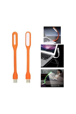 Usb Led Lamba Katlanabilir Pc Laptop Klavye Aydınlatma Esnek Bükülebilir Powerbank/bilgisayar/laptop Gibi Usb Bağlantısı Olan Cihazlarda Kullanabilirsiniz Turuncu