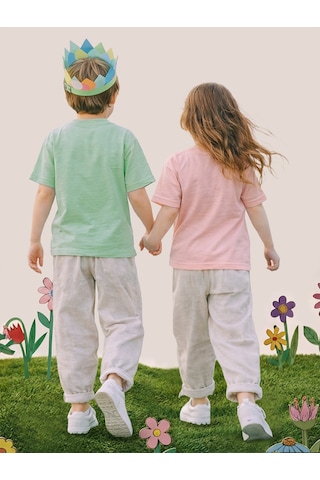 Mshb&g Erkek Kız Çocuk Unisex Pantolon Dokuma Bol Kesim Duble Paça İlkbahar/yaz 2-8 Yaş Çok Renkli