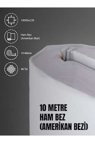 %100 Pamuk 46 Tel Amerikan Bezi Ham Bez Punch Kumaş- Beyaz