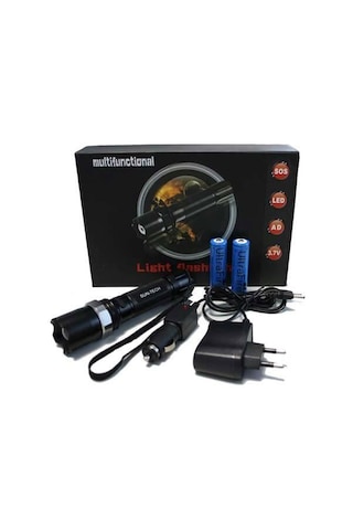 Polis El Feneri Zoomlu Selektörlü El Feneri 500 Metre Çok renkli