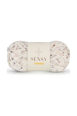 Premium Tweed El Örgü Ipi Bere Atkı Ipi Hırka Kazak Ip Ev Tekstil Ipliği Beyaz