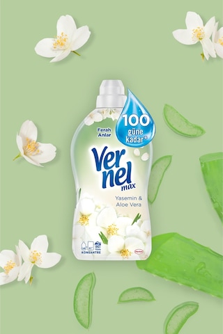 Vernel Max Konsantre Çamaşır Yumuşatıcısı Yasemin & Aloe Vera 1440 ML