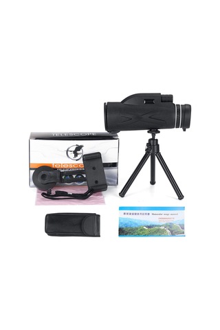 80x100 Büyütme Monoküler Teleskop Güçlü Dürbünler Büyük El Teleskop Askeri Hd Profesyonel Avcılık