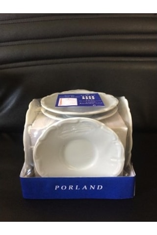 Maria Beyaz Rölyefli Çay Tabağı 6'lı(şekerin Islanmasını Önleyen