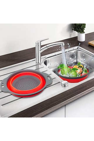 Periboia Silikon Hazneli Katlanabilir Süzgeç Karışık Renkli