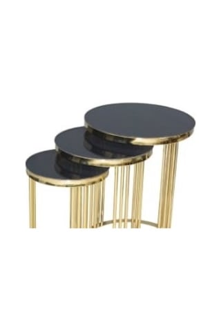 Brc C 3lü ZİGON Düz Siyah TEMPER cam Metal transmisyon GOLD Renk Kaplama El Yapımı
