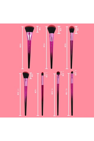 Vkemall 7 Parça Yumuşak Fırça Seti - Fondöten, Allık, Far Ve Kaş İçin Profesyonel Makyaj Fırçaları