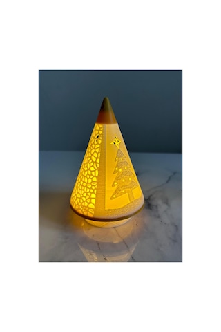 Ledli Çam Ağacı Süsü Beyaz Gold