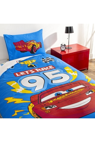 Taç Lisanslı Disney Cars Let' S Race Tek Kişilik Pamuk Nevresim Takımı 000000001000050000 Çok Renkli