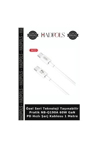 Özel Seri Teknoloji Taşınabilir Pratik Nb-q190a 60w Gan Pd Hızlı Şarj Kablosu 1 Metre
