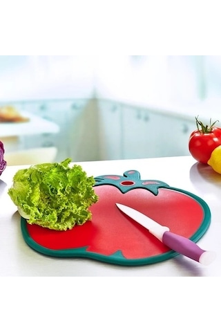 Domates Figürlü Kaydırmaz Kesme Tahtası Doğrama Panosu Renkli