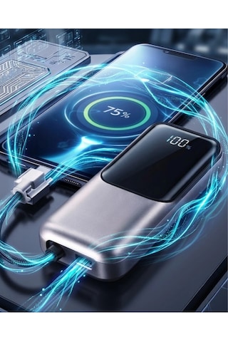 Mey Najmaddin Led Ekranlı Süper Fast Charge Özellikli Mini Powerbank Najmaddin