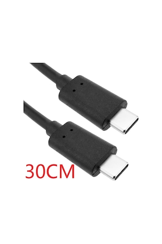 30 cm. USB 3.1 Type-C To Usb 3.1 Type-C Erkek Data & Şarj Kablo