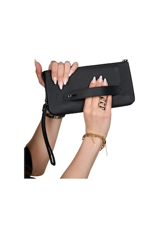 Mft Leather Hakiki Deri Unisex El Çantası Viento 2225 Flother Mat Siyah