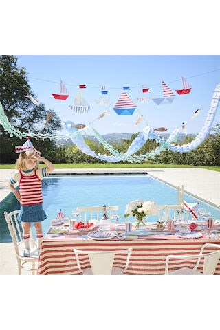 Meri Meri - Sailor Party Hats - Denizci Parti Şapkaları - 8 Adet Çok Renkli
