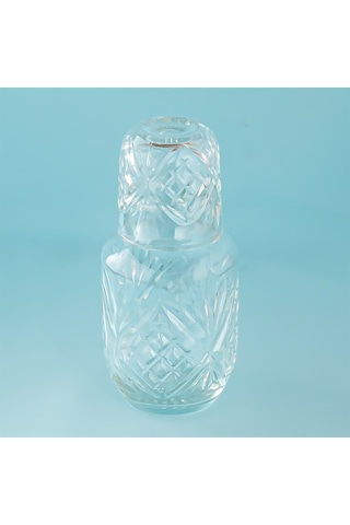 Porsima 002 Başucu Sürahisi Bardaklı Sürahi 550+150 Ml Sürahi Seti Cam Sürahi