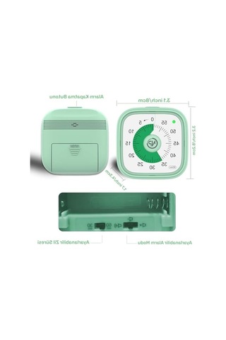 60 Dakika Analog Alarm Zamanlayıcı, Pomodoro Yöntemi İle Öğrenci Motivasyonu Açık Mavi