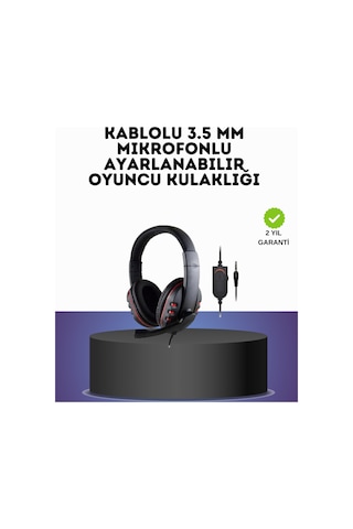 Kırmızı Gaming Headset Mikrofonlu Sağlam Kablolu Konforlu