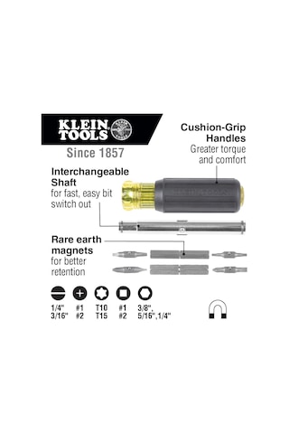 Klein Tools 32500mag Manyetik Çok Amaçlı Tornavida/lokma Anahtar,