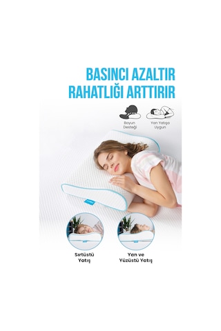 Viscofoam Boyun Destekli Ortopedik Yastık Visco Yastık 57x37x10-7cm