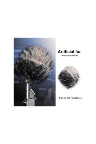 Moveevo Sg 108 Mikrofon İçin Orta Boy Yapay Kürk Rüzgar Engeli - Dışarıdaki Gürültüyü Azaltır, Net Kayıt Sağlar